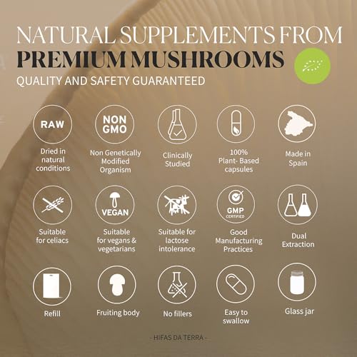 Hifas Equilibrium - Mushroom Complex with Organic Lions Mane, Cordyceps and Reishi - Stress and Mood Support Supplement - 60 Vegan Mushroom Capsules