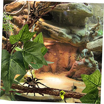 2Pcs Reptile Vines Terrarium Branch Suction Cups Artificial Climbing Simulation Plant for Lizards Snakes and Frogs PET Habitat Decor