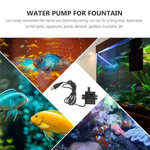 BESTonZON Mini Brushless Dc Submersible Water Pump 5v, Micro Aquarium Fountain Pump 2m Head for Fish Tank Cooling and Pet Water Dispenser