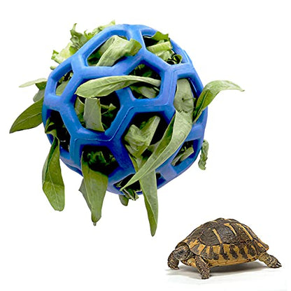 Tirifer Tortoise Feeder Ball, 5.5 inch, Encourages Foraging Behaviors, Keeps Pets Entertained - color: Blue