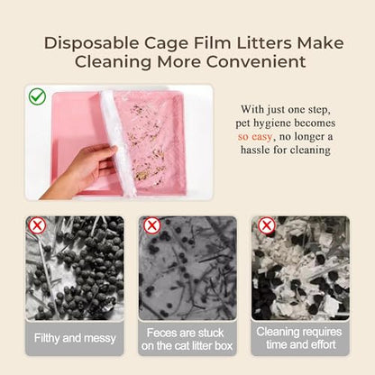 50 Disposable Cage Tray Liners for Pets, 23.6 x 31.5 in | Quick Tray Changes, Keeps Cages Cleaner, Contains Bedding and Waste, Easy Cleanup, for Rabbits, Guinea Pigs and Small Pets - size: S(23.6 x 31.5'')