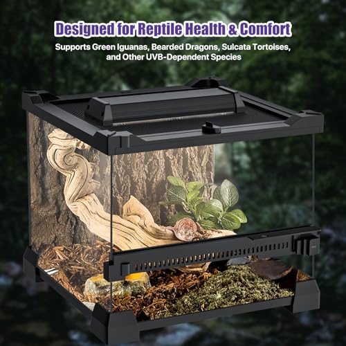 8.5" Aluminum UVB 10.0 LED Reptile Light Bar with Timer & Dimmer, Ultra-Slim Metal UVB/UVA Lamp for Terrariums – Even Light Output, Long Lifespan, Ideal for Bearded Dragons, Turtles & Lizards - size: 8.5 inches