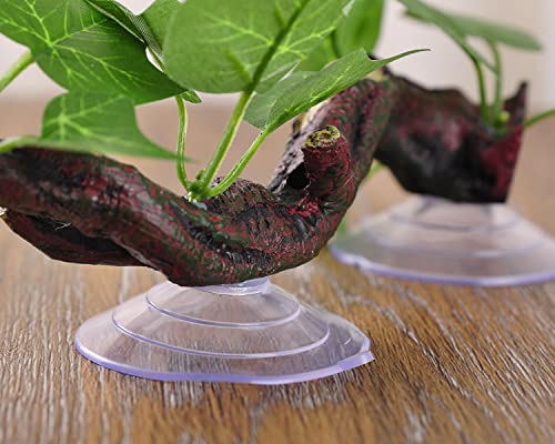 IBWell Resin Reptile Corner Branch Terrarium Plant Decoration with Suction Cup for Amphibian Lizard Snake Climbing Ornament - style: vine branch