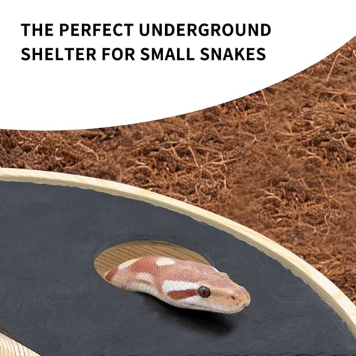 Reptile Basking Platform, 8" Corner Slate Rock Hide Cave for Leopard Geckos, Bearded Dragons, Hermit Crabs and Small Snakes, Underground Shelter Cave, Reptile Tank Accessories