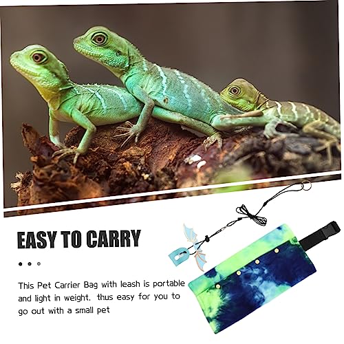 UKCOCO Adjustable Lizard Sling Carrier Bag with Leash for Outdoor Travel Portable Lightweight Reptile Carrying Bag Wide Shoulder Strap for Comfortable Pet Walking Suitable for Small