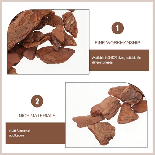 VICASKY 1Bag Natural Tree Bark Chips for Reptile Tank Bedding Lb Aquarium Decor for Terrarium Backdrop Rustic Pine Bark for Reptile Enclosure Rainforest Landscape