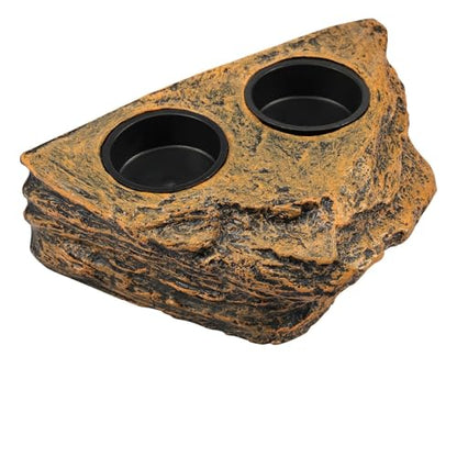 Magnetic Reptile Feeder Ledge Reptile Food Water Dish with 2 Bowl Gecko Lizards Tree Frogs Chameleons Tank Feeder Ledge