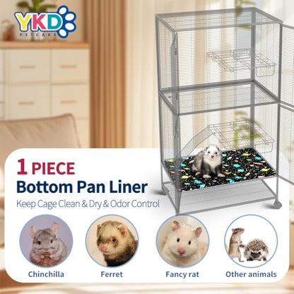 YKD Ferret Cage Liners for Ferret Nation & Critter Nation Cages | Waterproof Chinchilla Cage Accessories, Washable Bedding, for Ferrets, Chinchillas, Rats (Black, Bottom Pan Liner) - size: Bottom Pan Liner