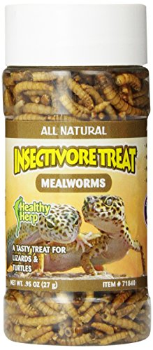 Healthy Herp Insectivore Reptile Treat Mealworms - All Natural, Nutritious Turtle Food, Bearded Dragon Tank Accessories - for Bearded Dragons, Box Turtles, Aquatic Turtles - 0.95 oz (27g)
