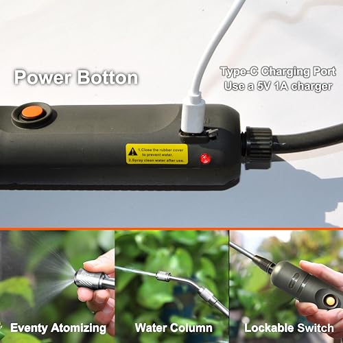 HIFAY ESX-8 Electric Sprayer, Garden Sprayer 2 Gallon,Weed Sprayer in Lawn & Garden,Rechargeable Battery Powered Sprayer with Telescopic Wand,Plant Mister,Indoor Watering Can for Plants (Translucent) - color: Translucent