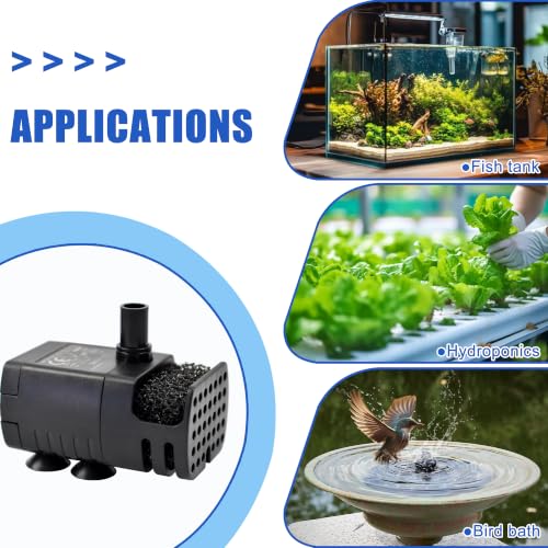 CONQUERALL DC 5V USB Cat Fountain Replacement Pump 1W 39GPH 2.3ft with 3.3ft Silicone Tube for Dog Drinking Bowl (Black) - color: Usb 5v 1w 150l/H 75cm Head