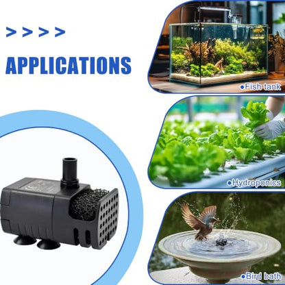 CONQUERALL DC 5V USB Cat Fountain Replacement Pump 1W 39GPH 2.3ft with 3.3ft Silicone Tube for Dog Drinking Bowl (Black) - color: Usb 5v 1w 150l/H 75cm Head