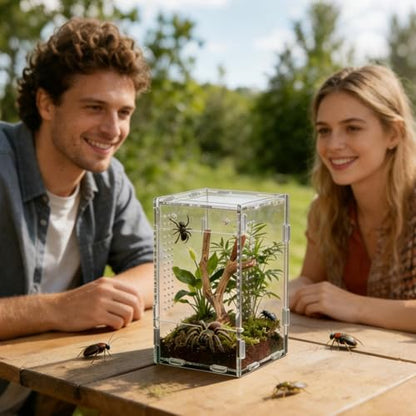 Chameleon Enclosure - Acrylic Tarantula Cage | Escape Proof Reptile Tank,for Observation Home Pet Store Bedroom Living Room Office