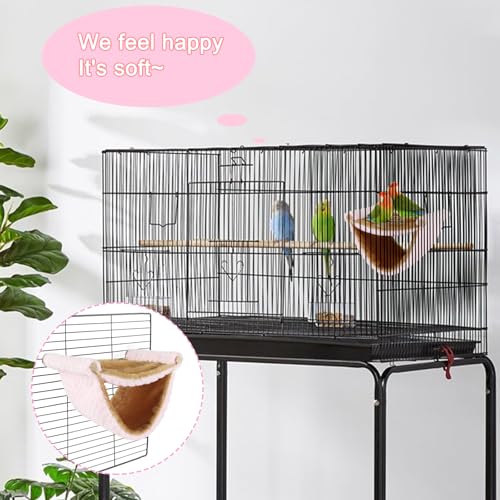 BWOGUE Winter Warm Bird Nest Bed Hanging Hammock Snuggle Hut Parrot House Tent Toy Bird Cage Perch for Parakeet Budgies Cockatiels Lovebird Cockatoo Finch Hamster Chinchilla Guinea Pig(Medium, Pink) - color: Pink, size: Medium (9"x7.2")