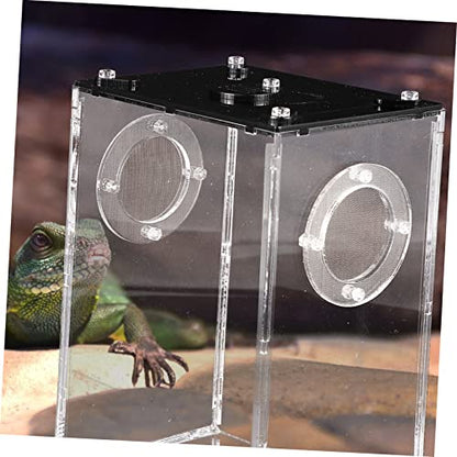 Transparent Acrylic Reptile Box with Ventilation Pet Tank for Lizards Snakes Turtles and Small Animals Escape Resistant Habitat for Home Breeding and Observation