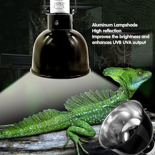 Reptile Light Fixture 2 Pack 5.5 Inch Deep Dome Lamp Fixture,Optical Reflection Reptile Basking Heat Bulb Lampshade for Bearded Dragon, Turtle, Snake and Lizard Terrarium
