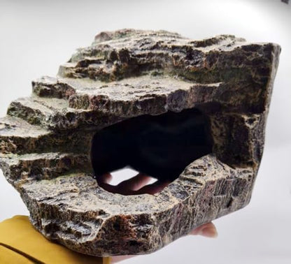 Resin Reptile Tank Accessories Reptile Hides and Caves Habitat Decor for Gecko Snake Frog Turtle Lizards (Large-B) - size: Large-B