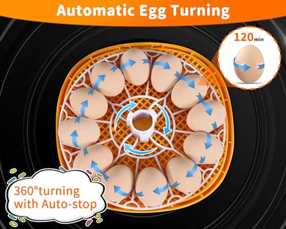 Gpeng Egg Incubator, 12 Eggs Incubator with Auto Egg-Turning, Auto Temperature Control, for Hatching Chicken Goose Pigeon Quail Duck - size: 12-Eggs