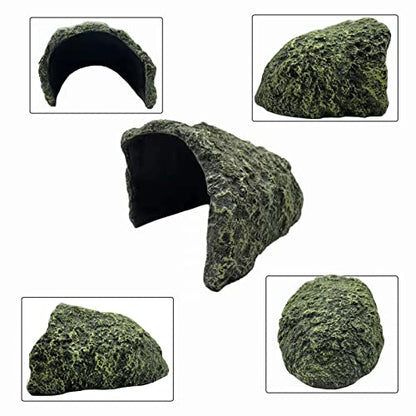 Extra Large Reptile Hide Resin Snake Hides for Ball Pythons Reptile Hides and Caves Simulation Rock Reptile Hideout for Habitat Lizard Leopard Gecko Bearded Dragon Turtle Hideout Terrarium Decor
