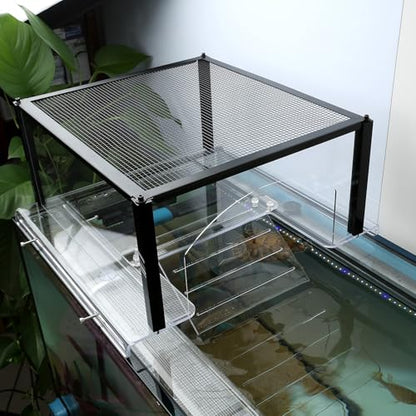 Turtle Topper Basking Platform for Aquatic Turtles 40 Breeder 75 Gallon, Aquatic Reptile Ramp Dock, Terrace, Turtle Tank Accessories - size: Extra Large