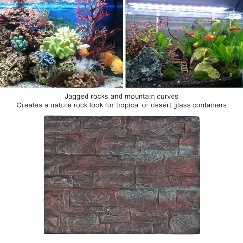 CDQL Aquarium Terrarium Background, Multipurpose 3D Reptile Background, Foam Aquarium Decor Backgrounds, Easy to Assemble for Reptiles Lizard Fish Frog (E) - size: E