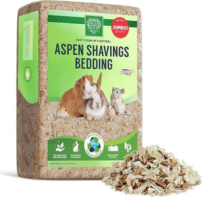 Small Pet Select Premium Natural Aspen Bedding, Animal Bedding for Small Indoor and Outdoor Pets, Made in the USA, Jumbo Size 141 L Pack - size: 141 L