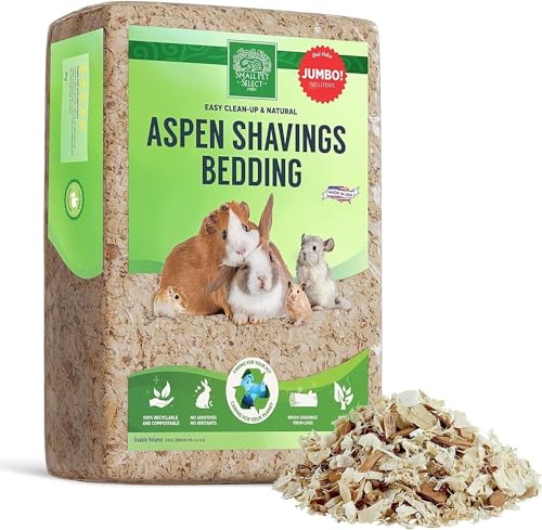 Small Pet Select Premium Natural Aspen Bedding, Animal Bedding for Small Indoor and Outdoor Pets, Made in the USA, Jumbo Size 141 L Pack - size: 141 L