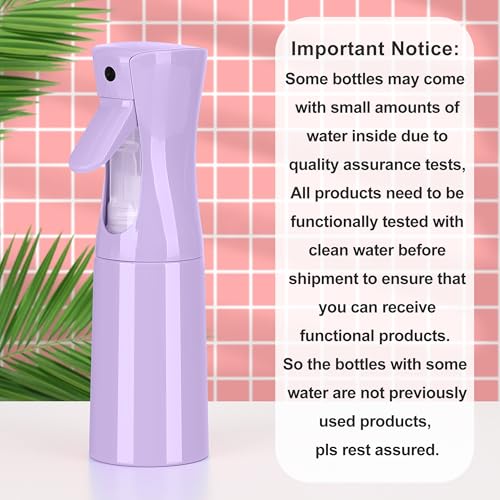 KAIZHOUZHOU(Purple Hair Mister Spray Bottle，Spray Water Bottle Fine Mist Refillable Plants（6.8OZ /200ML） Barber，Showering Pets, Plants, travel, Ironing and Cleaning ﻿ ﻿ ﻿(Continuous Spray) - color: Purple