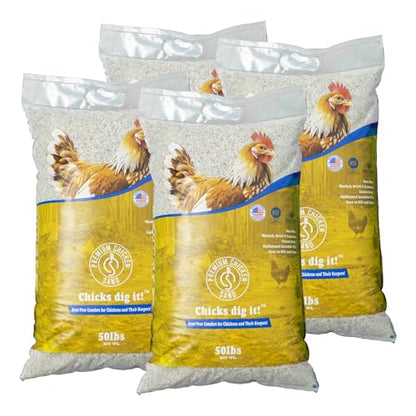 Premium Chicken Sand 50 lbs (4-Pack) – Dust-Free, Odor-Control Bedding for Chicken Coops, Nesting Boxes, and Runs – Natural Poultry Litter, 200 lbs Total - size: 4 Pack