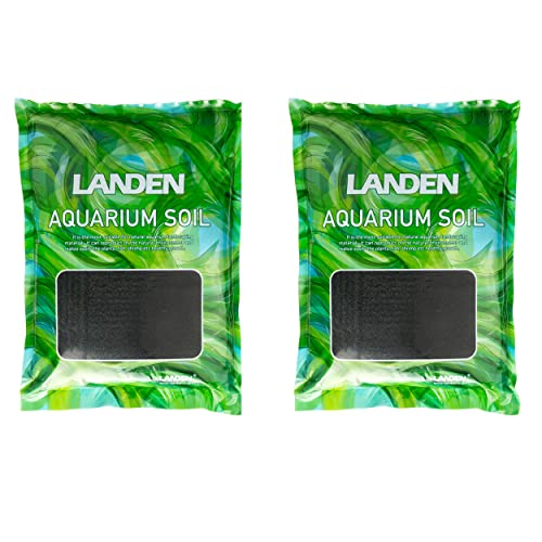 LANDEN Aqua Soil Substrate for Natural Planted Aquarium, Plant or Shrimp Stratum, Clay Gravel and Stable Porous Substrate for Freshwater Aquarium, Black Color (20 lbs) - size: Mixed-5L x 2packs