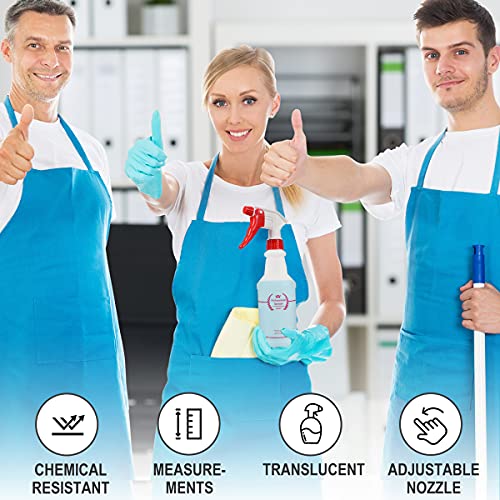 Uineko Plastic Spray Bottle (4 Pack, 16 Oz, All-Purpose) Heavy Duty Spraying Bottles Leak Proof Mist Empty Water Bottle for Cleaning Solution Planting Pet with Adjustable Nozzle and Measurements - size: 16 Oz, 4 Pack