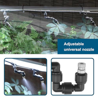2-Pack Reptile Mister Nozzles 360° Adjustable Nozzles Reptile Fogger Mist for Rainforest Tank Flower Aquarium System (Single Head) - size: Single Head