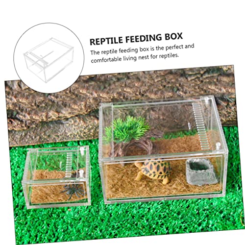 YARNOW Reptile Enclosure 1pc Acrylic Reptile Box Ventilation Perfect for Travel Breeding