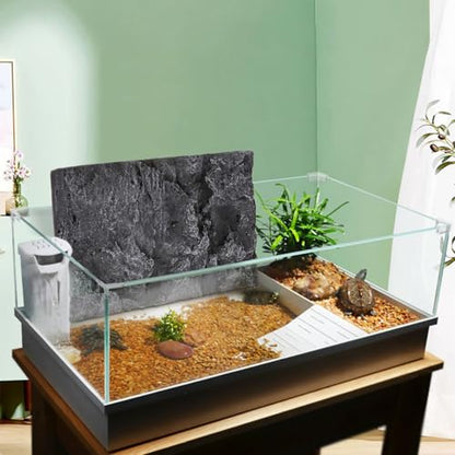 Toyvian 3D Reptile Tank Decoration Panel Large Turtle Tank Accessory Reptile Terrarium Dec