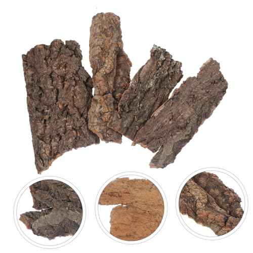 4pcs Cork Bark for Reptiles Natural Tree Bark Decoration for Terrarium Climbing Platform for Snakes Lizards Bearded Dragons and Other Crawling Pets