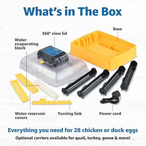 Brinsea Ovation 28 EX Egg Incubator & Expert Incubation Book, Automatic Humidity Control and Egg Turning for Hatching 28 Chicken, Duck, Other Bird Eggs, Precision Digital Controls - style: With Book