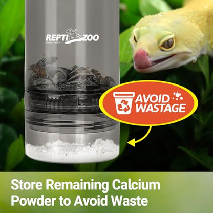 REPTI ZOO Reptile Cricket Calcium Powder Mixer, Cricket Keeper Shaker for Bearded Dragon Gecko Snake Lizards, Dispenser Feeder for Chameleon Reptile & Amphibians