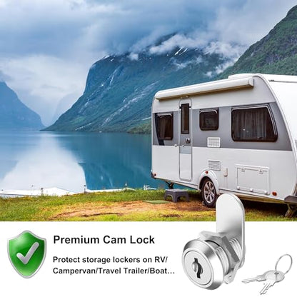 6 Pack Cabinet Locks with Keys, 5/8" Cam Lock Keyed Alike, Mailbox Lock Replacement Secure Drawer Tool Box Mail Box RV Door, Zinc Alloy - size: 6 Pack 5/8 Inch Silver