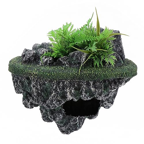 AQUA KT Turtle Floating Rock Tortoise Dock Basking Island Platform for Aquarium Pond Terrarium Habitat Decoration - color: Island