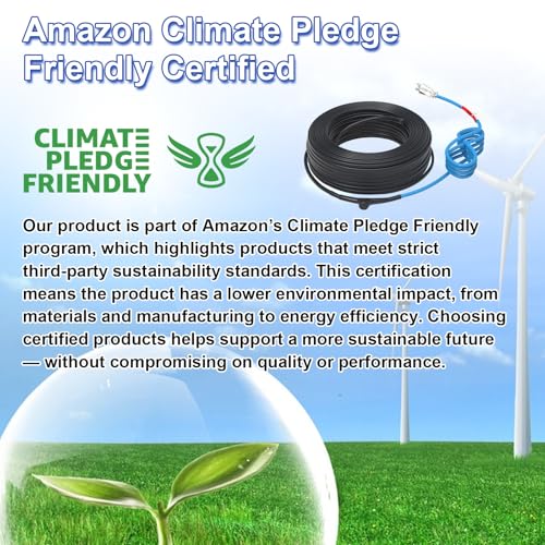 Self-Regulating Pre-assembled Water Pipe Heat Cable for Pipe Freeze Protection, Energy-Saving Pipe Heating Cable Keeps Water Flowing at -40°F 120V 15FT - style: 15-feet
