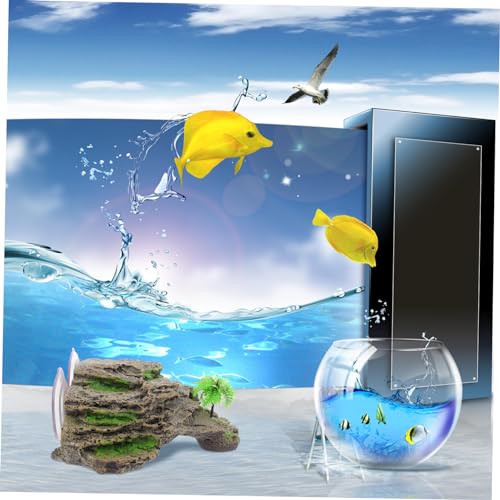 MERRYHAPY Aquarium Resin Turtle Basking Platform Multi Functional Reptile Climbing Stand for Turtles and Amphibians Durable Simulation Cave Decor for Fish Tanks Easy to Install