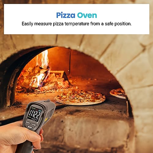 Etekcity Temperature Gun Infrared Thermometer -58°F 1130°F, Digital Laser Heat Gun with Adjustable Emissivity & Max Measure for Pizza Ovens, Griddles, Meat, Refrigerators, Engine, HVAC, Kitchen & Pool - color: Gray, style: Classic