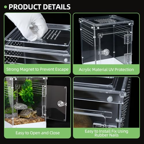 Jumping Spider Enclosure,7.8''x8''x12'' Large Insect Terrarium, Praying Mantis Habitat, Large Insect Terrarium,Reptile Enclosure,Spider Habitat Caterpillar Habitat 7.8''x8''x12''