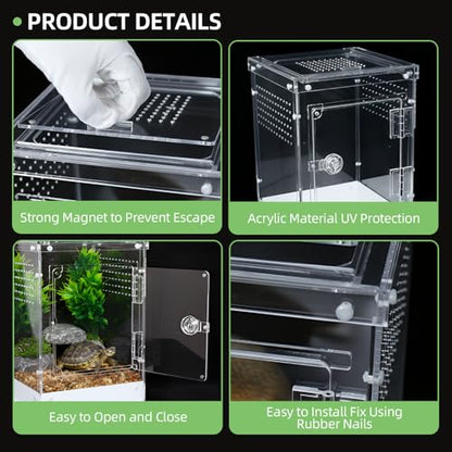 Jumping Spider Enclosure,7.8''x8''x12'' Large Insect Terrarium, Praying Mantis Habitat, Large Insect Terrarium,Reptile Enclosure,Spider Habitat Caterpillar Habitat 7.8''x8''x12''