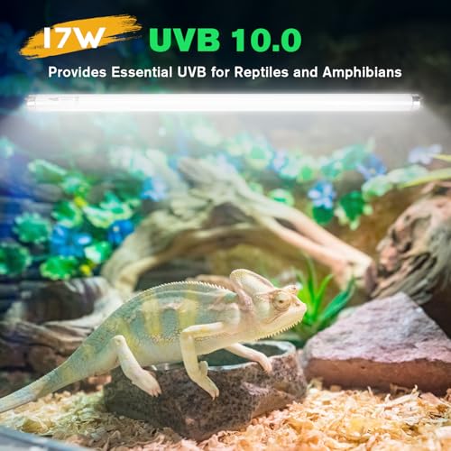 2-Pack UVB Reptile Light 10.0 Bulb 17W T8 Fluorescent Desert Lamp UVA for Bearded Dragon Tortoise Reptile & Amphibian - size: T8 17W 2PCS