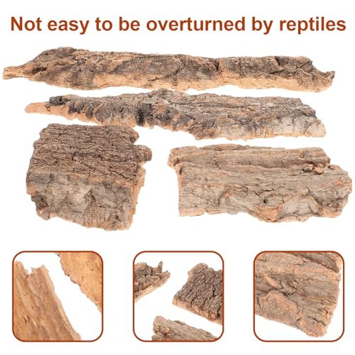 balacoo Reptile Bark Climbing Tree Decor 9.05In Natural Cork Wood Terrarium Accessories Reptile Hideout for Snakes Lizards Tortoise Habitat