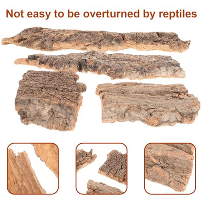 balacoo Reptile Bark Climbing Tree Decor 9.05In Natural Cork Wood Terrarium Accessories Reptile Hideout for Snakes Lizards Tortoise Habitat