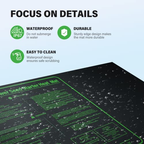 iPower 48" x 20" Waterproof Durable Seedling Heat Mat Warm Hydroponic Plant for Indoor Gardening Germination Starting - size: 48" x 20", style: 1 Pack