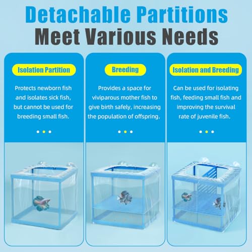 AQUANEAT Fish Tank Breeder Small Mesh Net Fry Saver Aquarium Spawn Hatchery Isolation with Suction Cups Hatchery Incubator for Shrimp Betta - size: Small