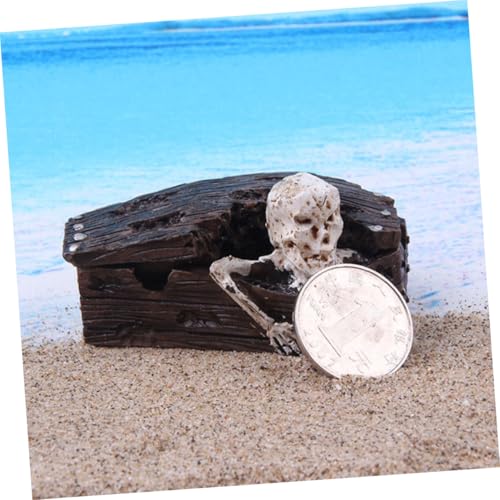 STOBOK 2pcs Resin Coffin Decorations Fish Tank Ornaments Bob Skeleton Aquatic Aquarium Sand Aquarium Coffin Skull for Aquarium Skulls for Aquarium Decorative Resin Skull Coffin